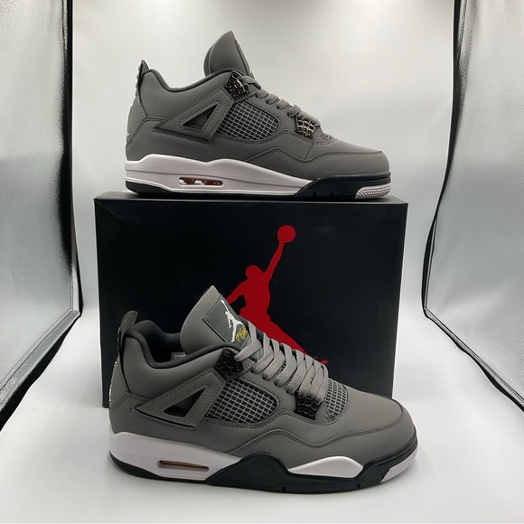 Jordan 4 Retro Cool Grey Men's Sneakers Sz 10.5 Dark Gray Yellow White Shoe - Picture 1 of 8